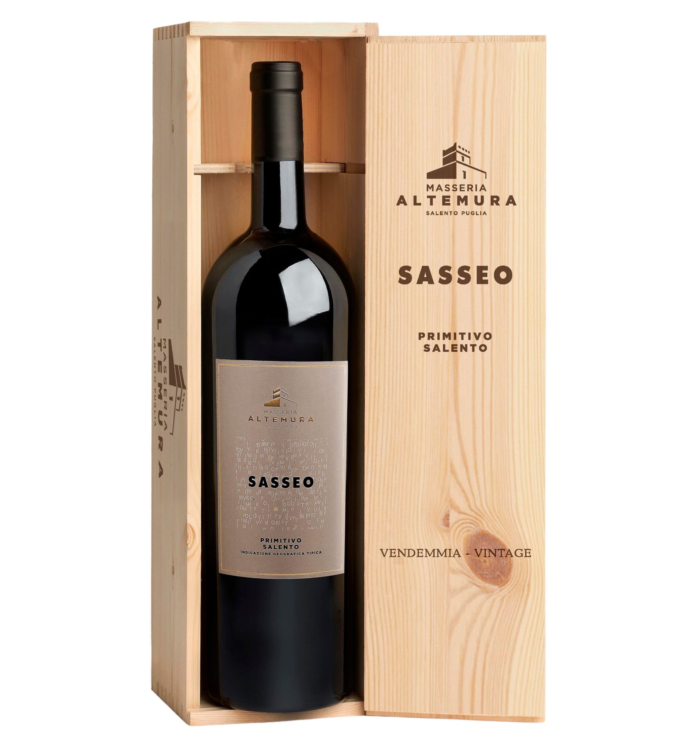 MASSERIA ALTEMURA Sasseo Primitivo Salento IGT MAGNUM wine with box